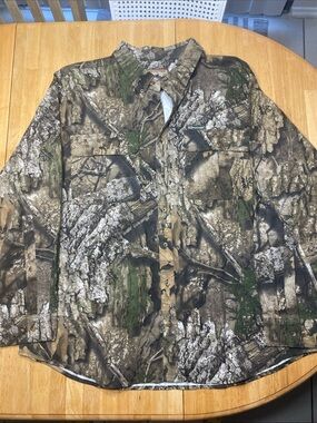 Realtree Mens Camo Lightweight Cotton Button Down Hunting Shirt Size 3XL